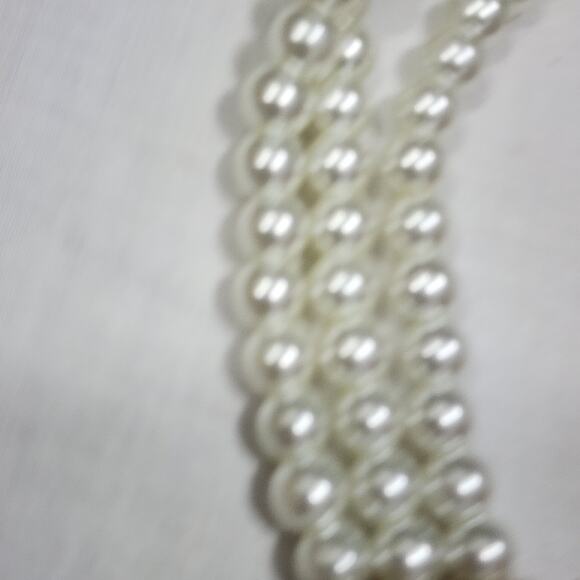 Layer Faux Pearl Black Bead Rhinestone Necklace Matching Earrings Statement Set - Picture 7 of 16